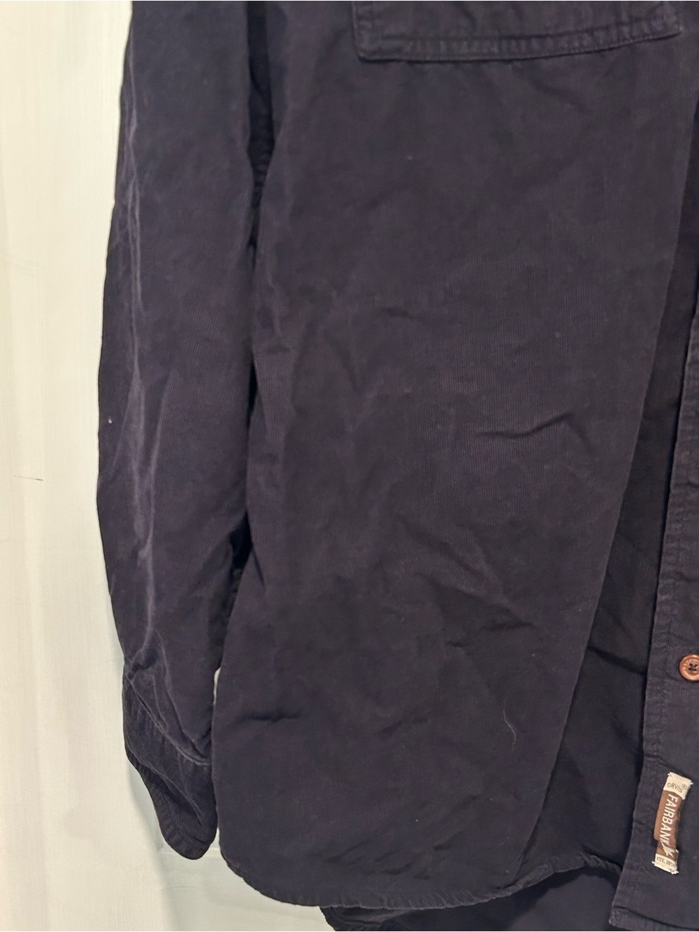 ORVIS Men's FAIRBANKS Corduroy Button Down Shirt Large Navy Blue Long Sleeve - Picture 3 of 16